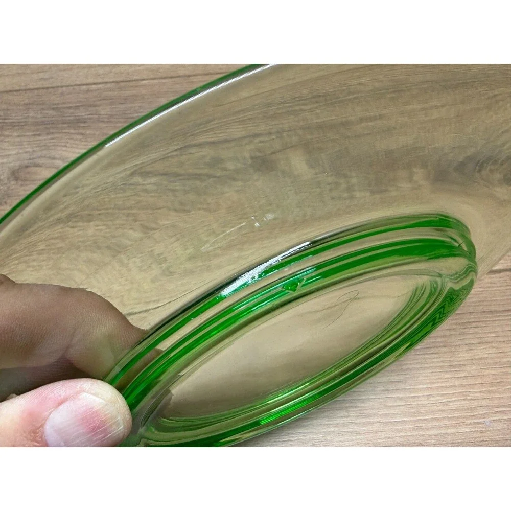 Green Depression Uranium Vaseline Glass 8